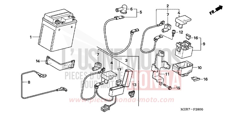 BATTERIE (CBF600S6/SA6/N6/NA6) von CBF600N ABS EMERGENCY RED METALLIC (R311) von 2006